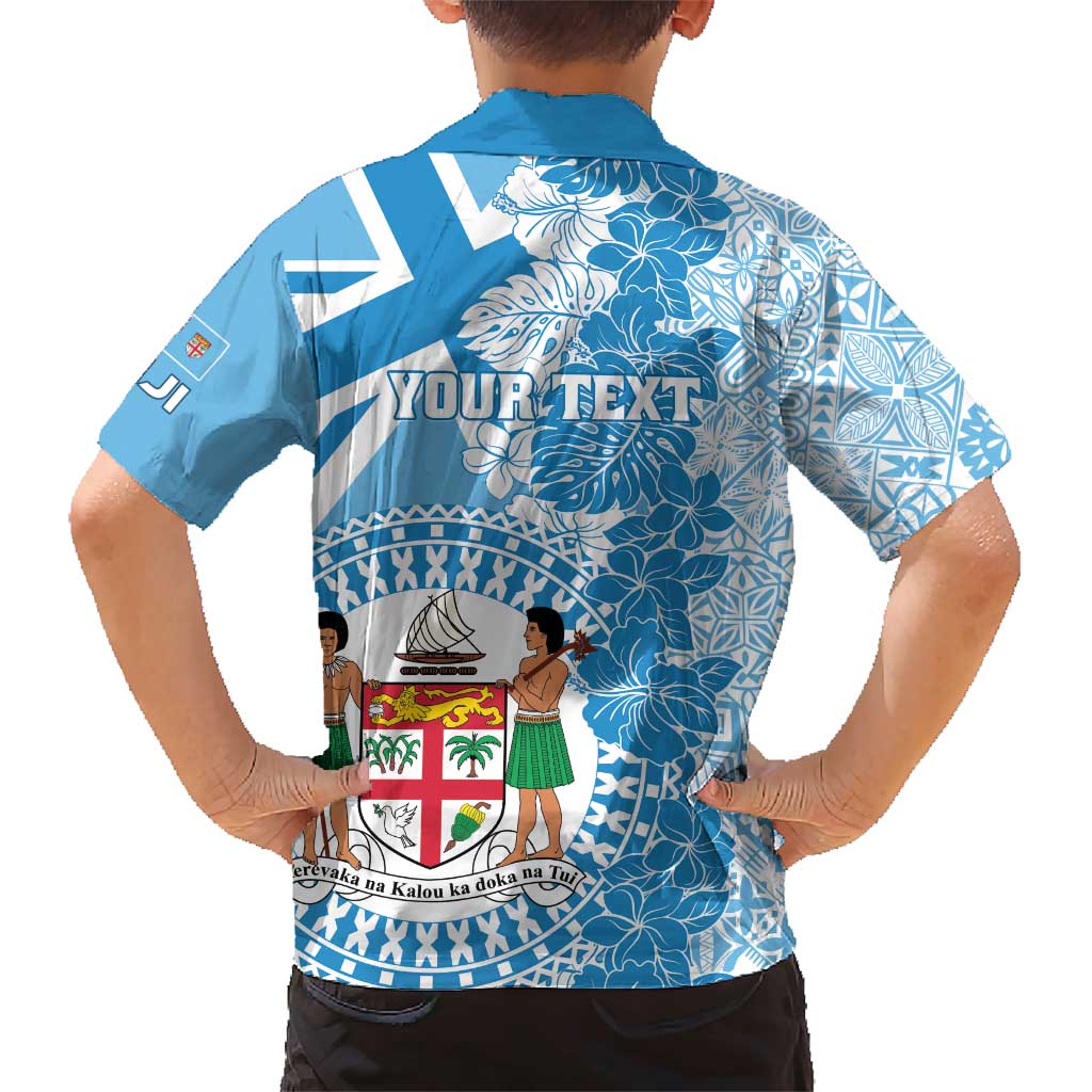 Personalised Fiji Day Family Matching Short Sleeve Bodycon Dress and Hawaiian Shirt Fijian Map Hibiscus Tapa Pattern LT01 - Polynesian Pride
