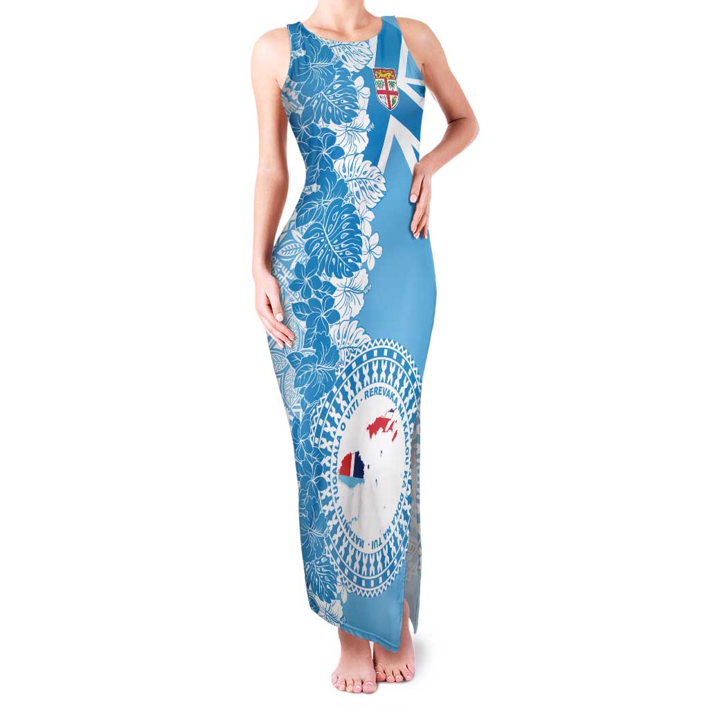 Personalised Fiji Day Family Matching Tank Maxi Dress and Hawaiian Shirt Fijian Map Hibiscus Tapa Pattern LT01