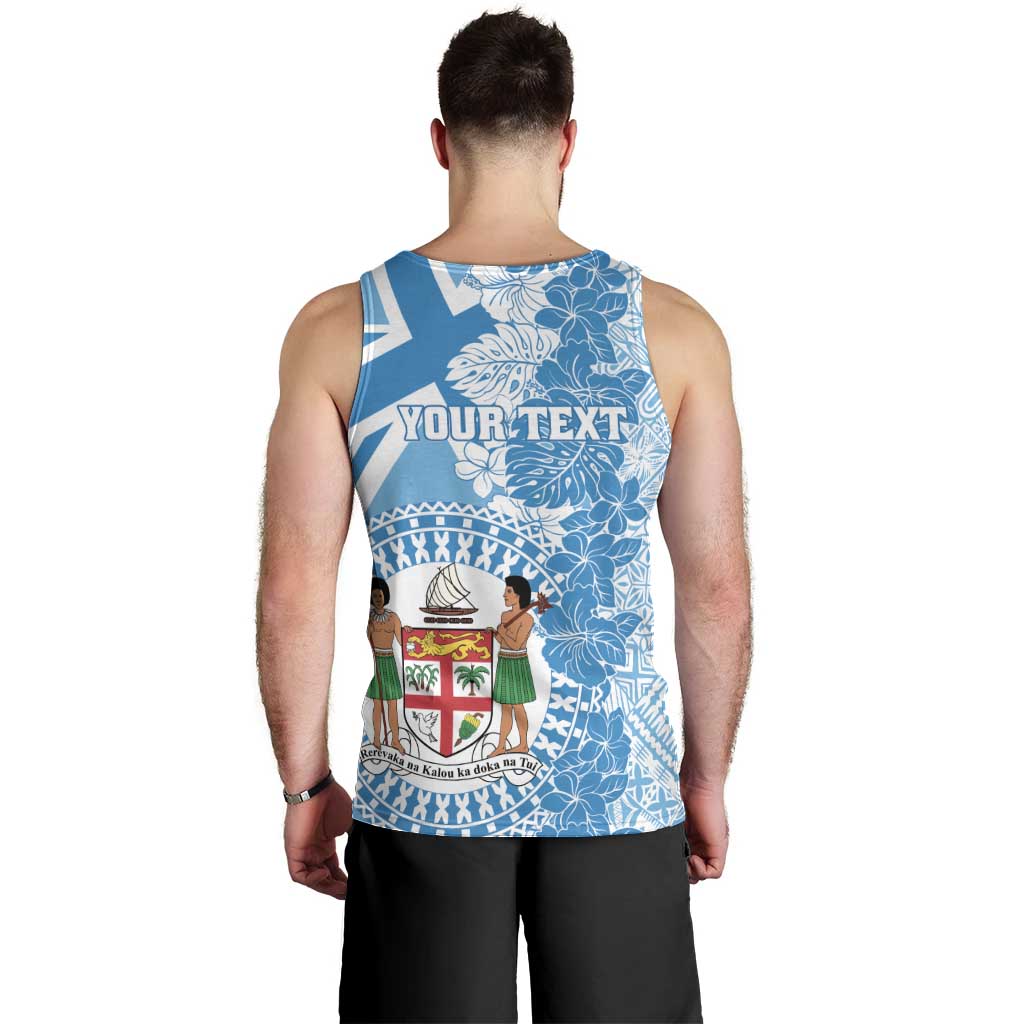 Personalised Fiji Day Men Tank Top Fijian Map Hibiscus Tapa Pattern LT01