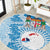 Personalised Fiji Day Round Carpet Fijian Map Hibiscus Tapa Pattern