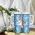 Personalised Fiji Day Tumbler With Handle Fijian Map Hibiscus Tapa Pattern