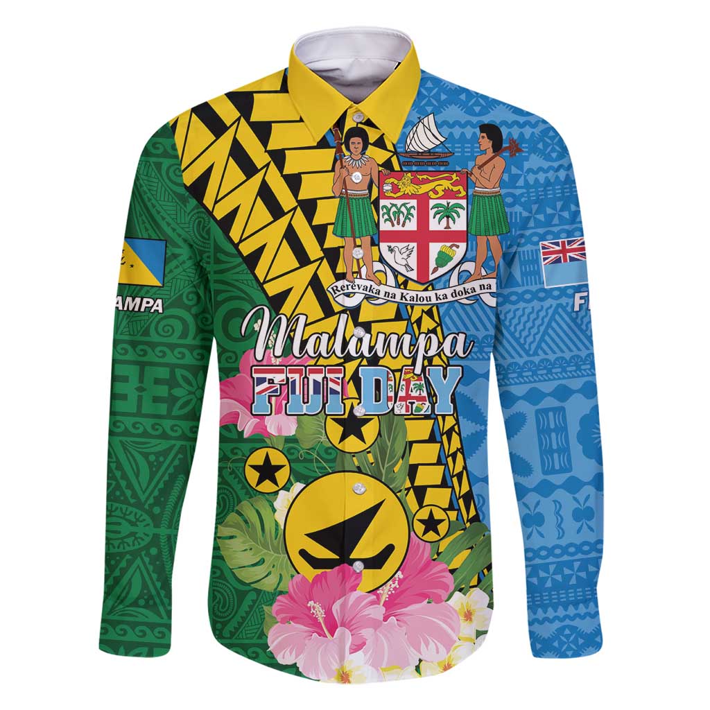 Personalised Malampa Fiji Day Family Matching Mermaid Dress and Hawaiian Shirt Tropical Tapa Pattern LT01 Dad's Shirt - Long Sleeve Art - Polynesian Pride