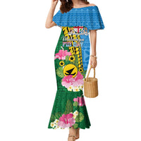 Personalised Malampa Fiji Day Family Matching Mermaid Dress and Hawaiian Shirt Tropical Tapa Pattern LT01 Mom's Dress Art - Polynesian Pride