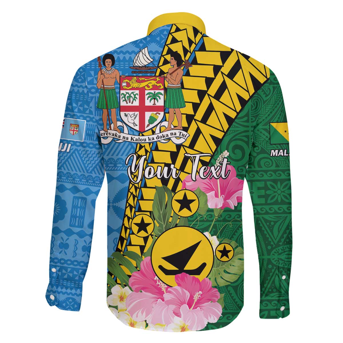 Personalised Malampa Fiji Day Family Matching Puletasi and Hawaiian Shirt Tropical Tapa Pattern