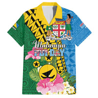 Personalised Malampa Fiji Day Family Matching Short Sleeve Bodycon Dress and Hawaiian Shirt Tropical Tapa Pattern LT01 Dad's Shirt - Short Sleeve Art - Polynesian Pride