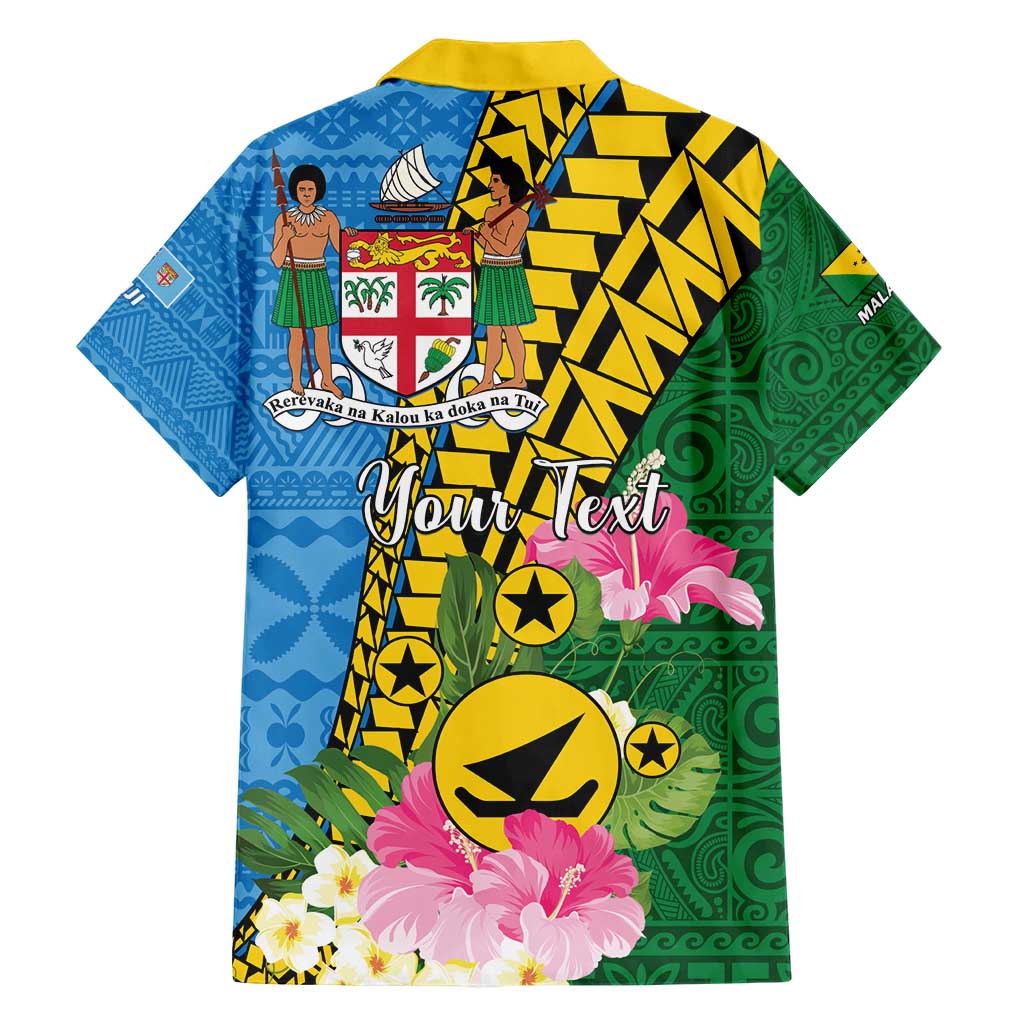 Personalised Malampa Fiji Day Family Matching Short Sleeve Bodycon Dress and Hawaiian Shirt Tropical Tapa Pattern LT01 - Polynesian Pride