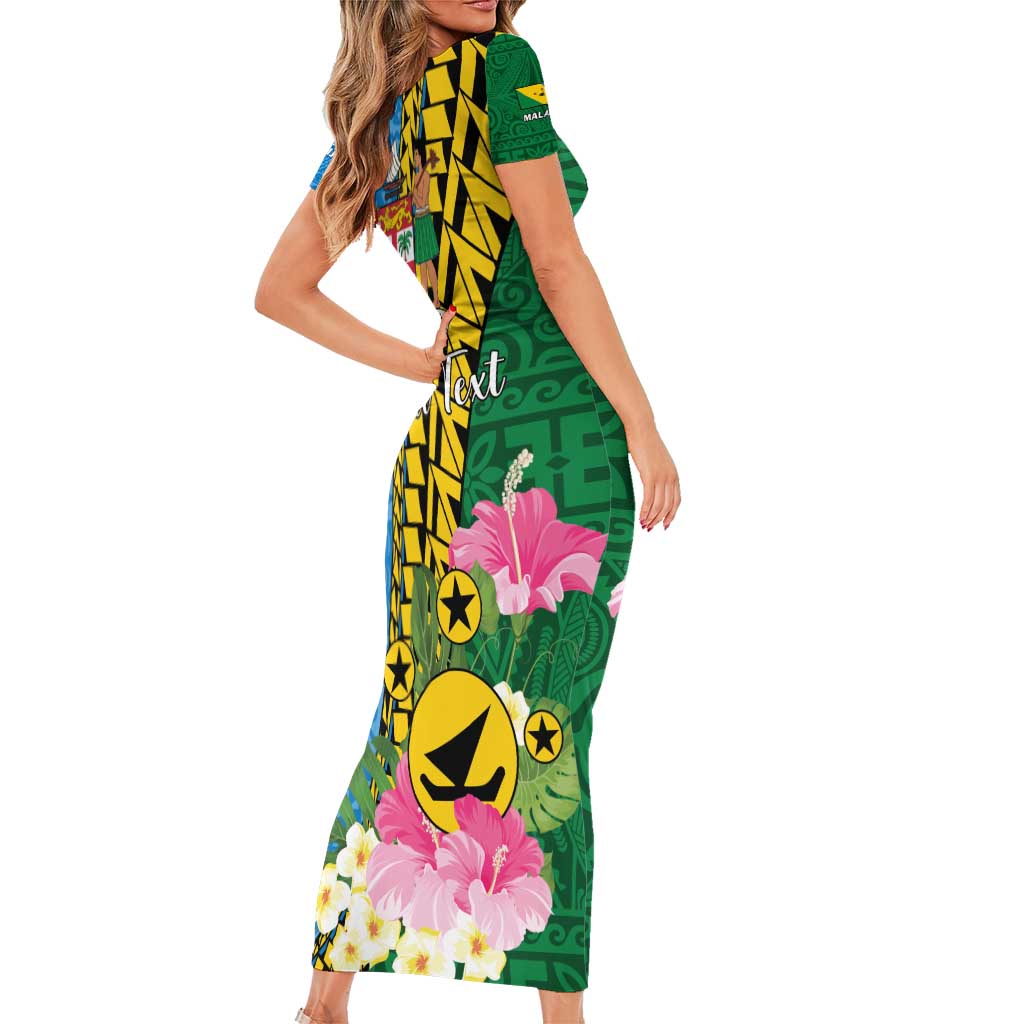 Personalised Malampa Fiji Day Family Matching Short Sleeve Bodycon Dress and Hawaiian Shirt Tropical Tapa Pattern LT01 - Polynesian Pride