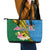 Malampa Fiji Day Leather Tote Bag Tropical Tapa Pattern