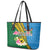 Malampa Fiji Day Leather Tote Bag Tropical Tapa Pattern