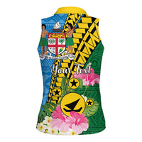 Personalised Malampa Fiji Day Women Sleeveless Polo Shirt Tropical Tapa Pattern LT01 - Polynesian Pride