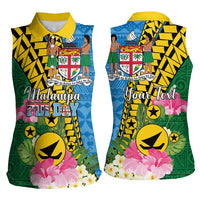 Personalised Malampa Fiji Day Women Sleeveless Polo Shirt Tropical Tapa Pattern LT01 - Polynesian Pride