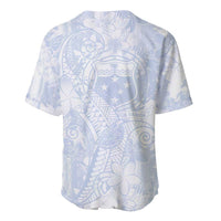 Samoa White Sunday Baseball Jersey Plumeria Floral