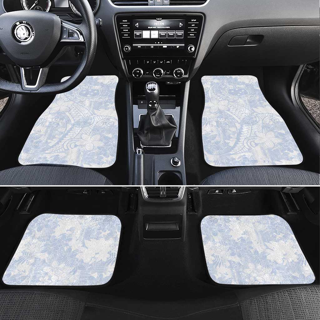 Samoa White Sunday Car Mats Plumeria Floral