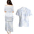 Samoa White Sunday Couples Matching Puletasi and Hawaiian Shirt Plumeria Floral