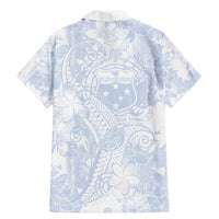 Samoa White Sunday Family Matching Mermaid Dress and Hawaiian Shirt Plumeria Floral