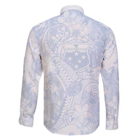 Samoa White Sunday Family Matching Off Shoulder Maxi Dress and Hawaiian Shirt Plumeria Floral