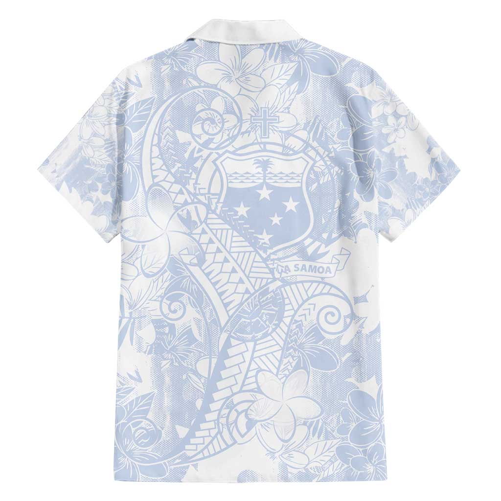 Samoa White Sunday Family Matching Summer Maxi Dress and Hawaiian Shirt Plumeria Floral