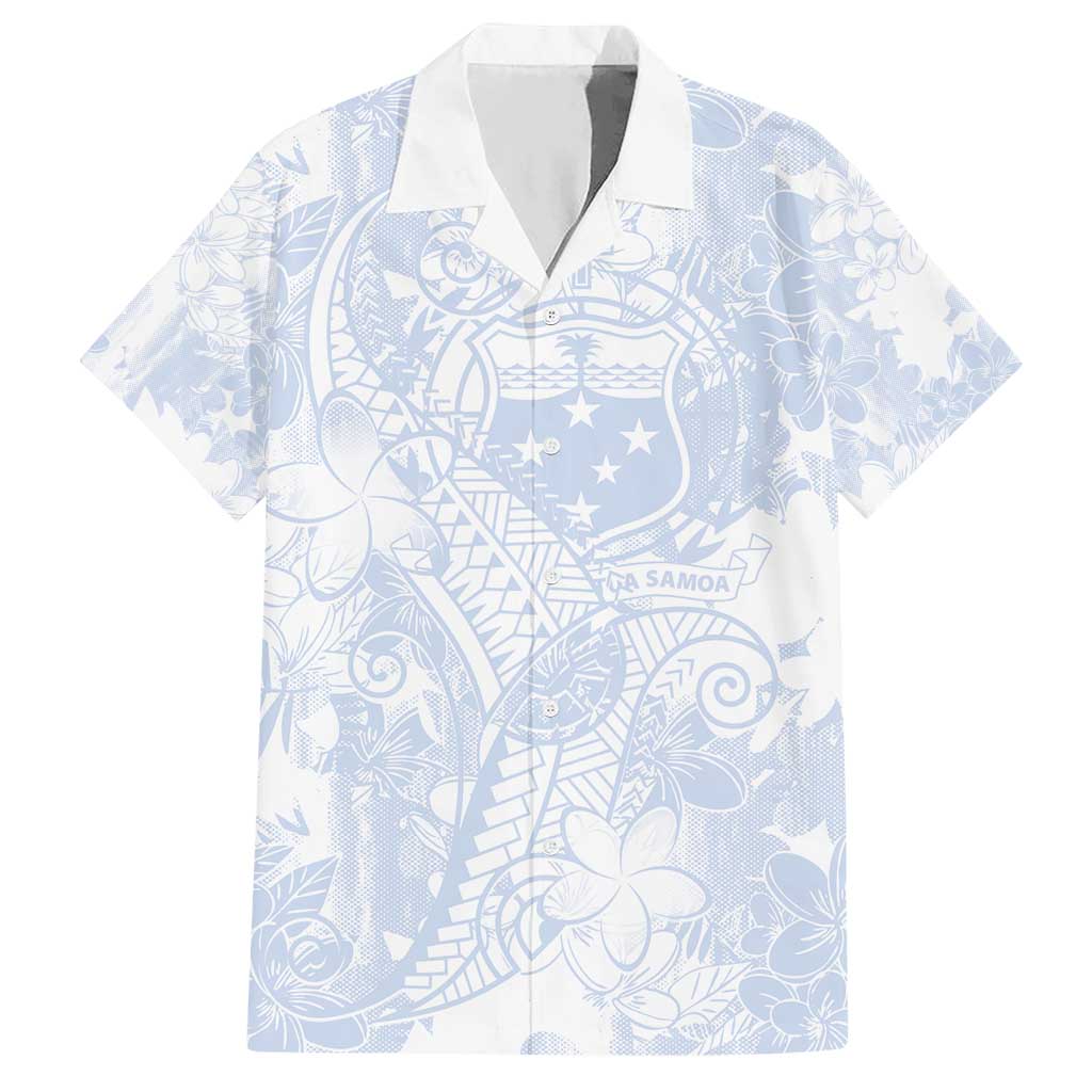 Samoa White Sunday Hawaiian Shirt Plumeria Floral