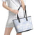 Samoa White Sunday Leather Tote Bag Plumeria Floral