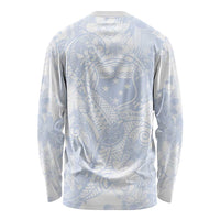 Samoa White Sunday Long Sleeve Shirt Plumeria Floral
