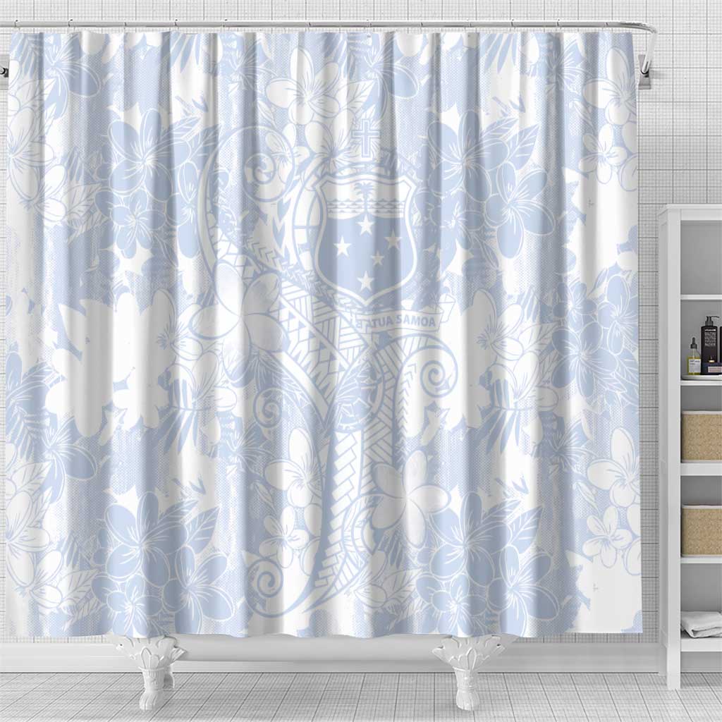 Samoa White Sunday Shower Curtain Plumeria Floral