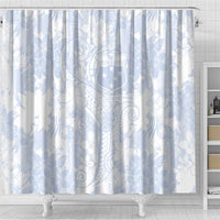 Samoa White Sunday Shower Curtain Plumeria Floral
