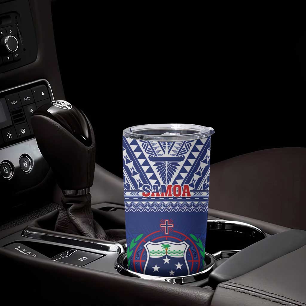 Samoa Rugby Tumbler Cup Manu Samoa Polynesian Tatoo Pattern