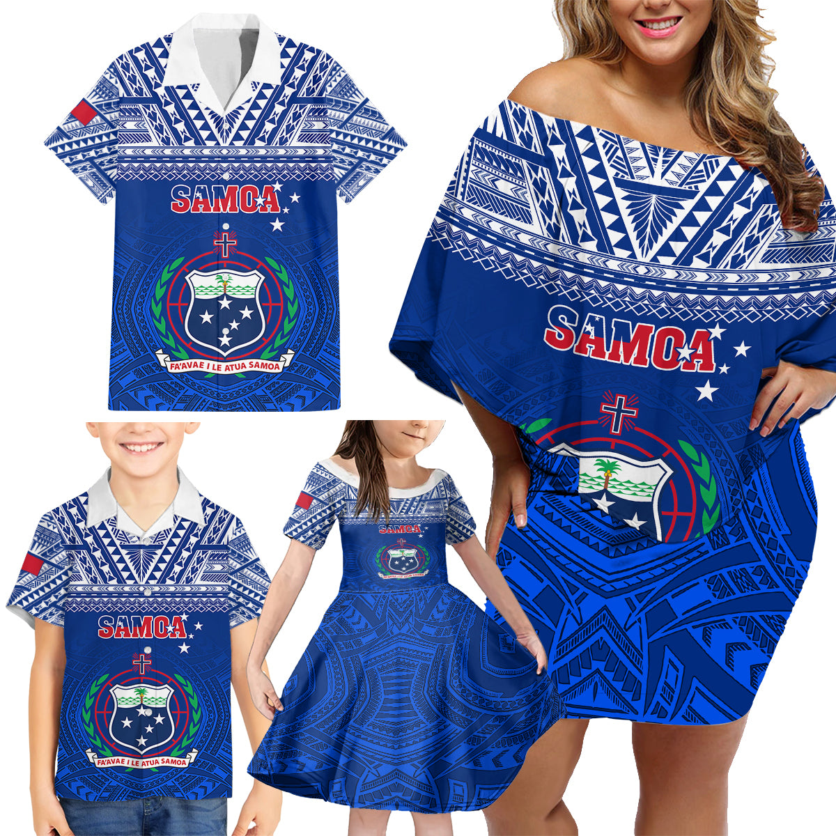 custom-samoa-rugby-family-matching-off-shoulder-short-dress-and-hawaiian-shirt-manu-samoa-polynesian-tatoo-pattern