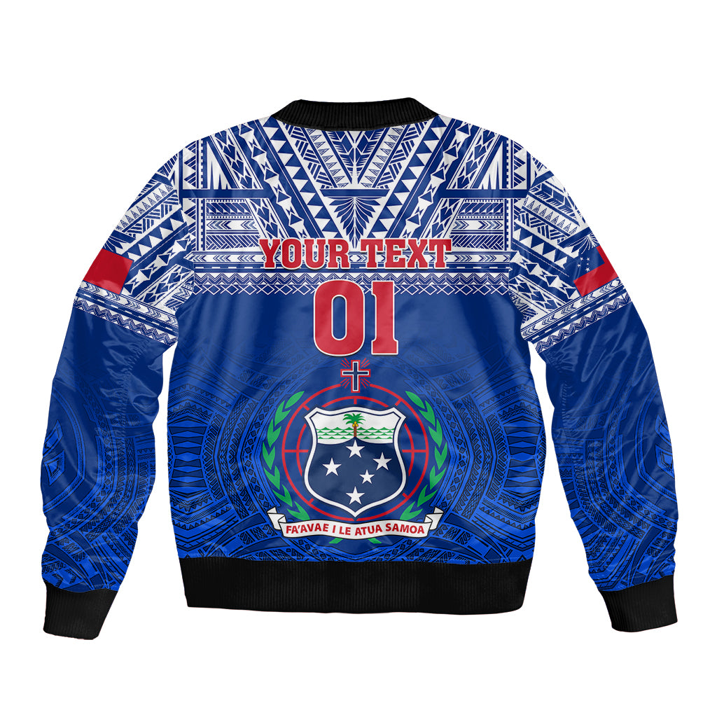 Custom Samoa Rugby Sleeve Zip Bomber Jacket Manu Samoa Polynesian Tatoo Pattern LT01 - Polynesian Pride
