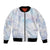 Samoa White Sunday Bomber Jacket Sweet Pastel Plumeria Floral