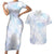 Samoa White Sunday Couples Matching Short Sleeve Bodycon Dress and Hawaiian Shirt Sweet Pastel Plumeria Floral