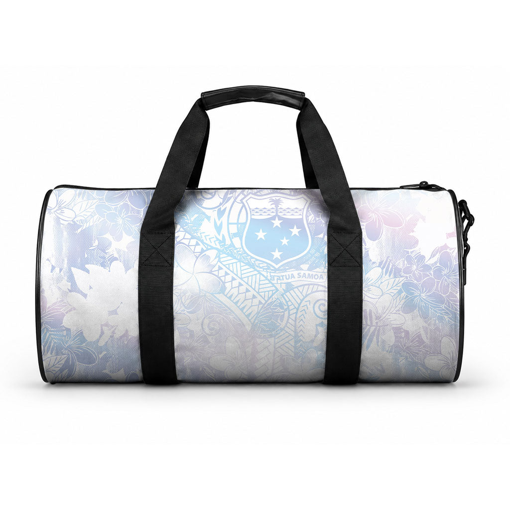 Samoa White Sunday Duffle Bag Sweet Pastel Plumeria Floral LT01 One size White - Polynesian Pride