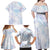 Samoa White Sunday Family Matching Off Shoulder Maxi Dress and Hawaiian Shirt Sweet Pastel Plumeria Floral