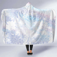 Samoa White Sunday Hooded Blanket Sweet Pastel Plumeria Floral