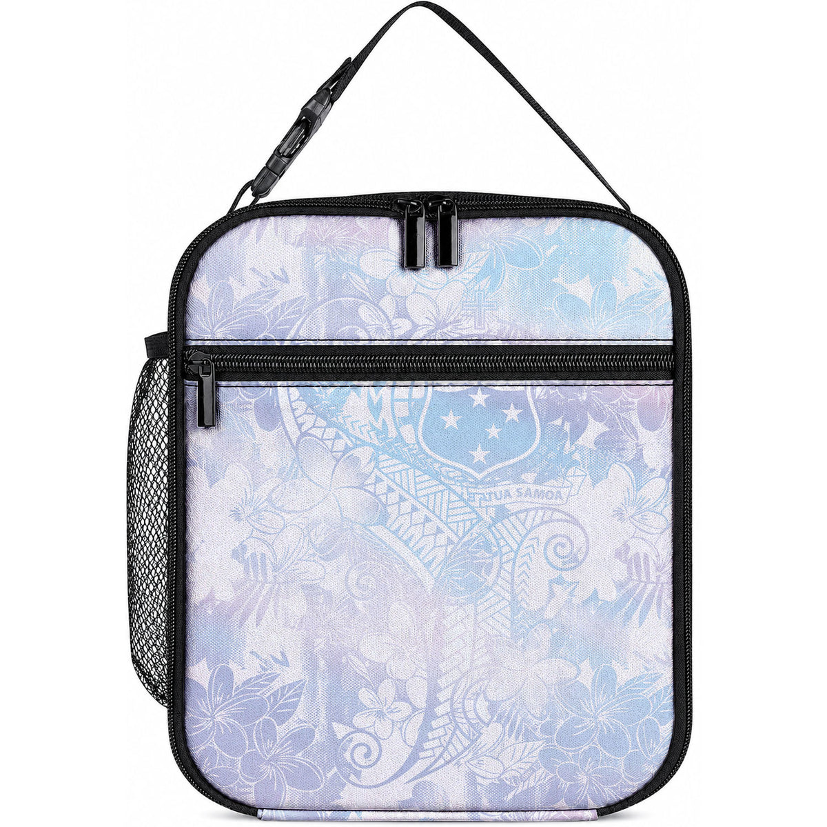 Samoa White Sunday Lunch Bag Sweet Pastel Plumeria Floral LT01 10.2 × 8.3 × 4.3 inch White - Polynesian Pride