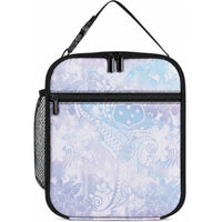 Samoa White Sunday Lunch Bag Sweet Pastel Plumeria Floral LT01 10.2 × 8.3 × 4.3 inch White - Polynesian Pride