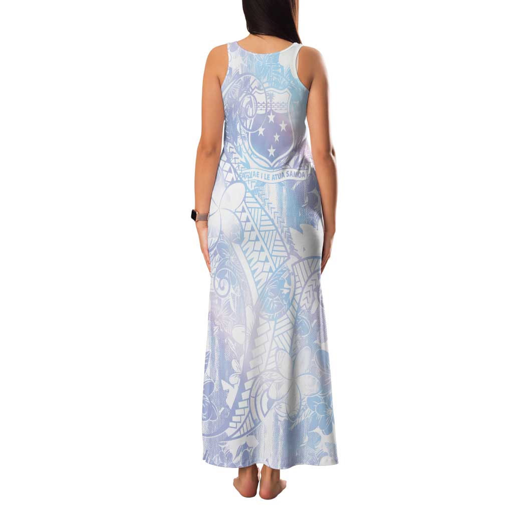 Samoa White Sunday Tank Maxi Dress Sweet Pastel Plumeria Floral