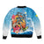 Personalized Aloha Hawaii Skeleton Surfing Bomber Jacket Tribal Shark Plumeria