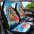 Personalized Aloha Hawaii Skeleton Surfing Car Seat Cover Tribal Shark Plumeria