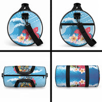 Personalized Aloha Hawaii Skeleton Surfing Duffle Bag Tribal Shark Plumeria LT01 - Polynesian Pride