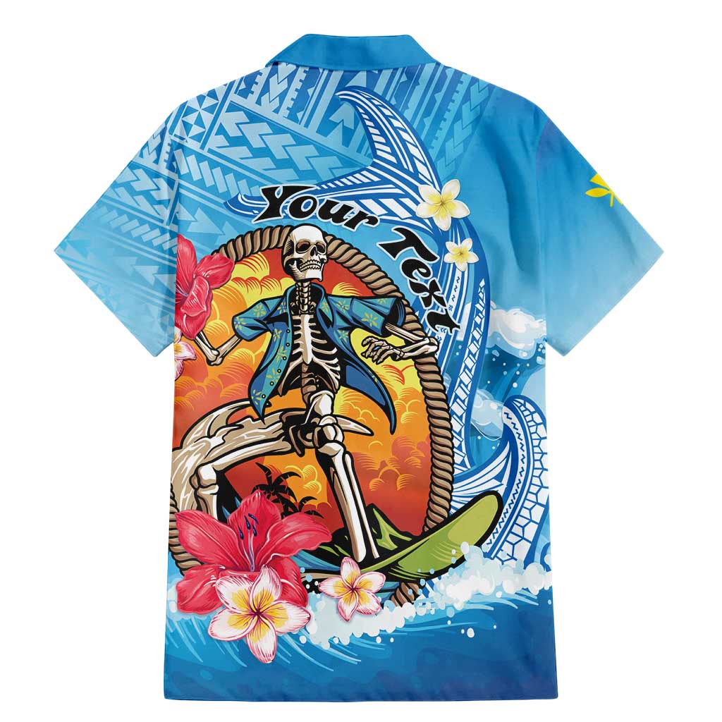 Personalized Aloha Hawaii Skeleton Surfing Family Matching Mermaid Dress and Hawaiian Shirt Tribal Shark Plumeria