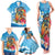 Personalized Aloha Hawaii Skeleton Surfing Family Matching Tank Maxi Dress and Hawaiian Shirt Tribal Shark Plumeria