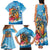 Personalized Aloha Hawaii Skeleton Surfing Family Matching Tank Maxi Dress and Hawaiian Shirt Tribal Shark Plumeria