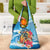 Aloha Hawaii Skeleton Surfing Grocery Bag Tribal Shark Plumeria