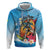 Personalized Aloha Hawaii Skeleton Surfing Hoodie Tribal Shark Plumeria