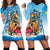 Personalized Aloha Hawaii Skeleton Surfing Hoodie Dress Tribal Shark Plumeria