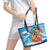 Personalized Aloha Hawaii Skeleton Surfing Leather Tote Bag Tribal Shark Plumeria