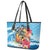 Personalized Aloha Hawaii Skeleton Surfing Leather Tote Bag Tribal Shark Plumeria