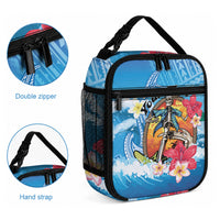 Personalized Aloha Hawaii Skeleton Surfing Lunch Bag Tribal Shark Plumeria LT01 - Polynesian Pride