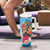 Personalized Aloha Hawaii Skeleton Surfing Tumbler With Handle Tribal Shark Plumeria